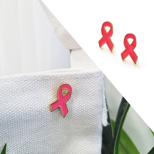 핑크리본 뱃지 유방암 캠페인 브로치